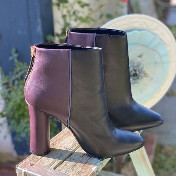 👢Cabi Bisset Bootie - Wine and Black Colored Boots Size 10M - Picture 1 of 6
